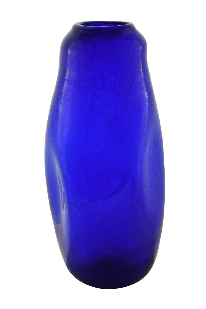 08200041104 Handmade Blown Glass Vase Dark Blue SH04