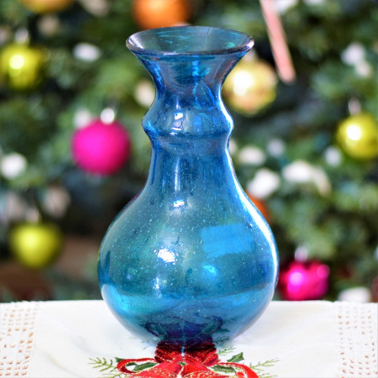 082000411107-Handmade Recycled blown Glass Vase 16 Inch - Light Blue 11107-004; Christmas gifts