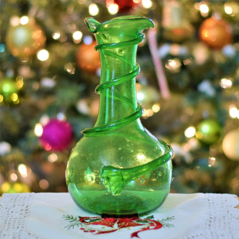 082000411107-Handmade Recycled blown Glass Vase 16 Inch - Light Green 11107-002; Christmas gifts