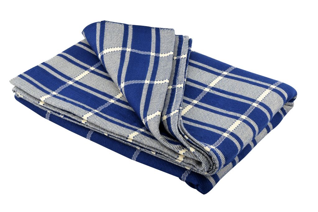 142400021023-02 Handmade Egyptian Cotton Blanket 94*64 Inch - & Pillow cover – Blue