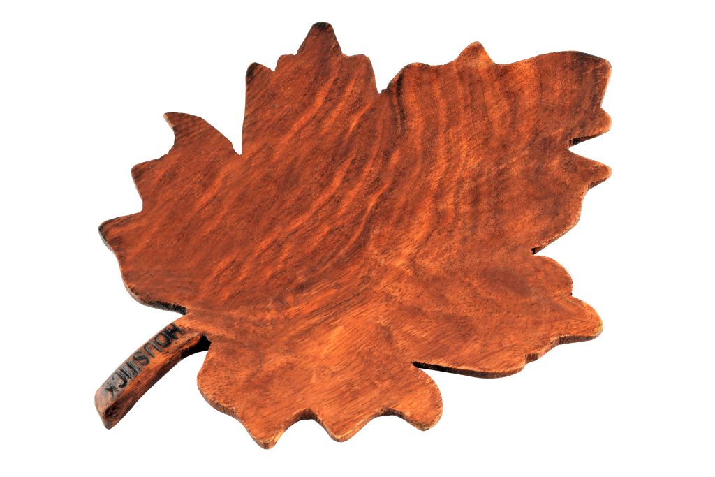 Handmade Asersus Wood Sarsou Leaf-Shaped Plate