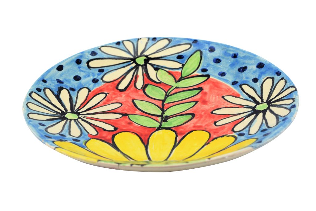 Handmade Pottery (Earthenware) Dish - Modern Flower 1