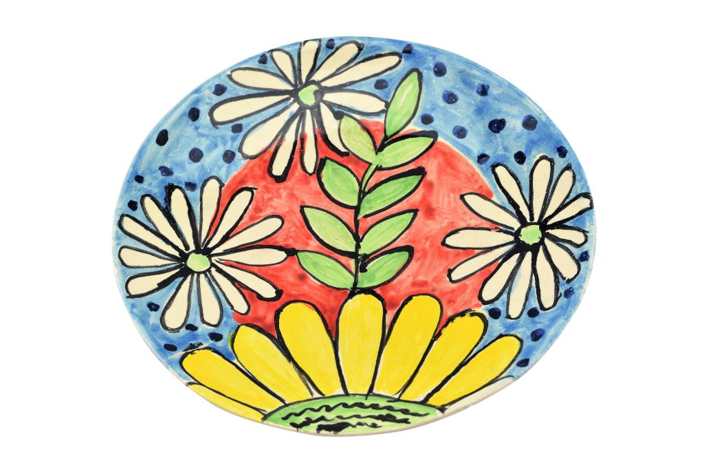 Handmade Pottery (Earthenware) Dish - Modern Flower 1