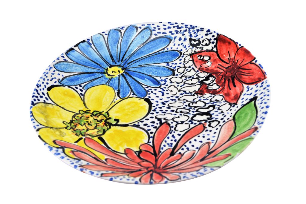 Handmade Pottery (Earthenware) Dish - Modern Flower 2